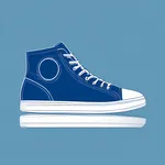 blue sneakers with white soles and toe caps image